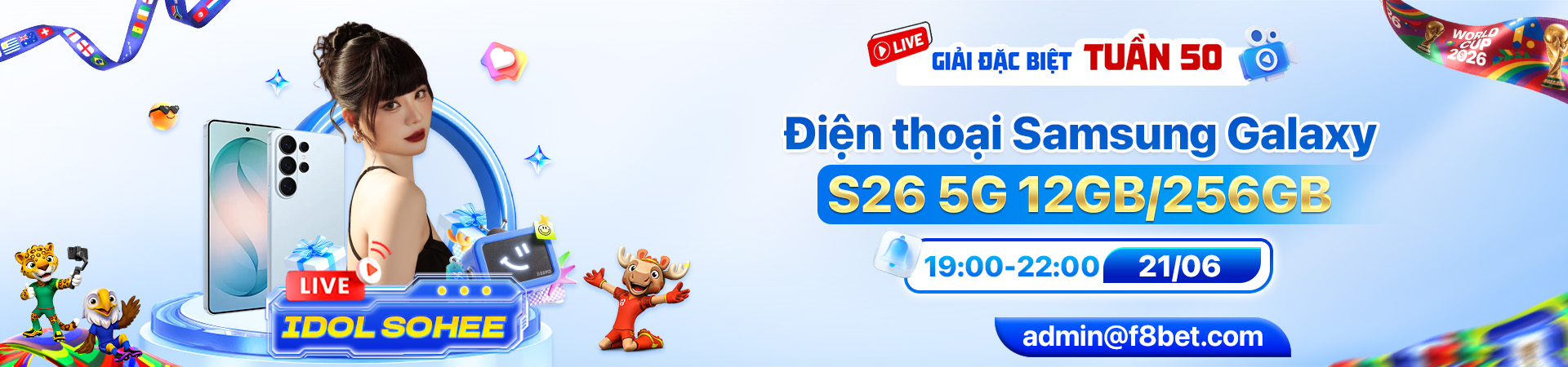 megalive tuần 50 giải đặc biệt điện thoại samsung galaxy tại f8bet